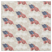Tissu Drapeau américain vintage avec des feux d'artifice (Échantillon)