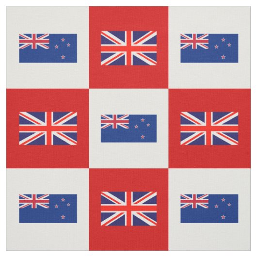 Tissu Drapeau britannique, drapeau néo-zélandais en roug (Échantillon)