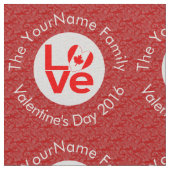 Tissu Drapeau canadien Red LOVE personnalisé (Détail)