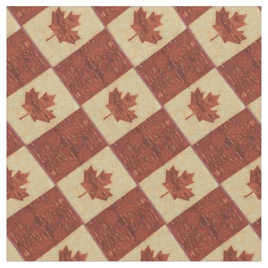 Tissu Drapeau Canadien Sur L'Écorce De Birch Intérieur (Fermer)