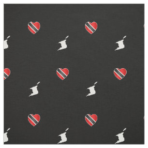 Tissu Drapeau cardiaque et carte patriotique Trinité-et-