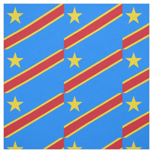 Tissu Drapeau Congo Kinshasa (Échantillon)