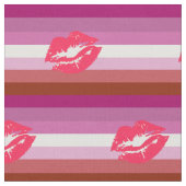 Tissu Drapeau de fierté lesbienne au rouge à lèvres (Fermer)