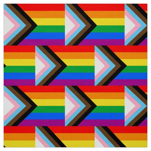 Tissu Drapeau de fierté progressiste LGBTQ+ (Échantillon)