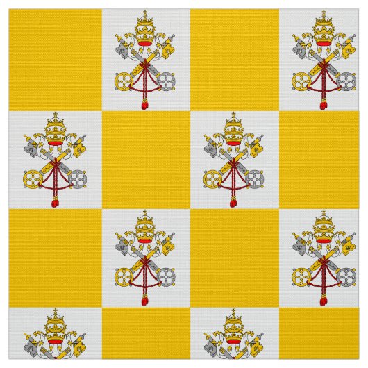 Tissu Drapeau de l'église catholique jaune motif du Vati (Échantillon)