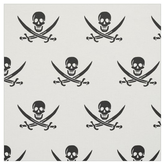 Tissu Drapeau de pirate Crâne croisé épées (Échantillon)