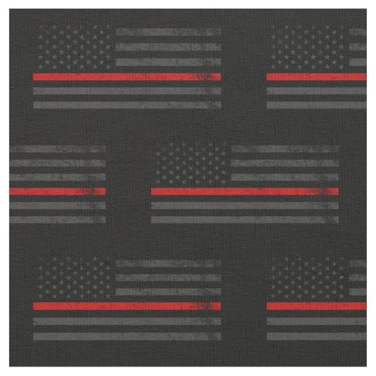 Tissu Drapeau de pompier affligé par obscurité (Fermer)