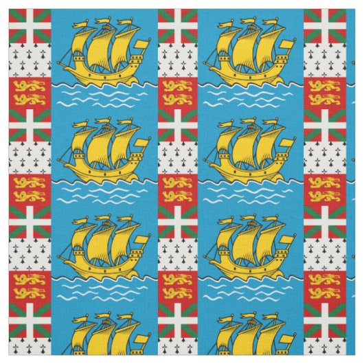 Tissu Drapeau de Saint-Pierre-et-Miquelon (Échantillon)