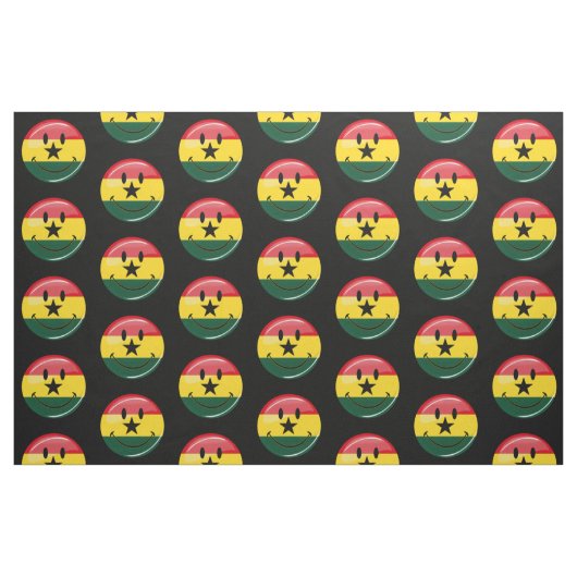Tissu Drapeau de sourire rond brillant de Ghanian (Fat Quarter)