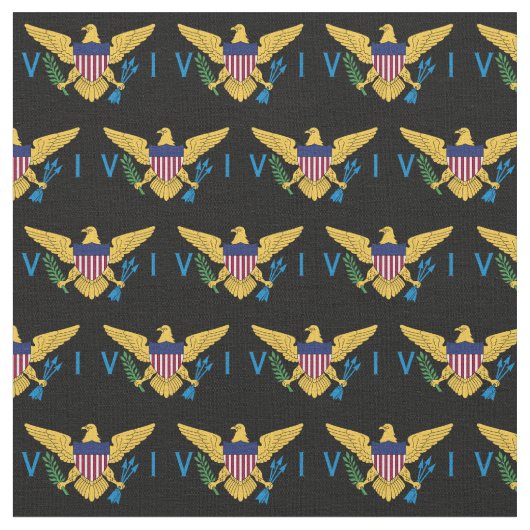 Tissu Drapeau des îles Vierges américaines - Noir (Fermer)