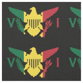 Tissu Drapeau des îles Vierges américaines, Rasta, Vert  (Fermer)