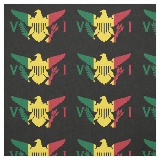 Tissu Drapeau des îles Vierges américaines, Rasta, Vert  (Échantillon)