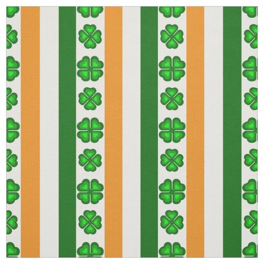 Tissu Drapeau d'Irlande/orange, blanc et vert, shamrock (Échantillon)