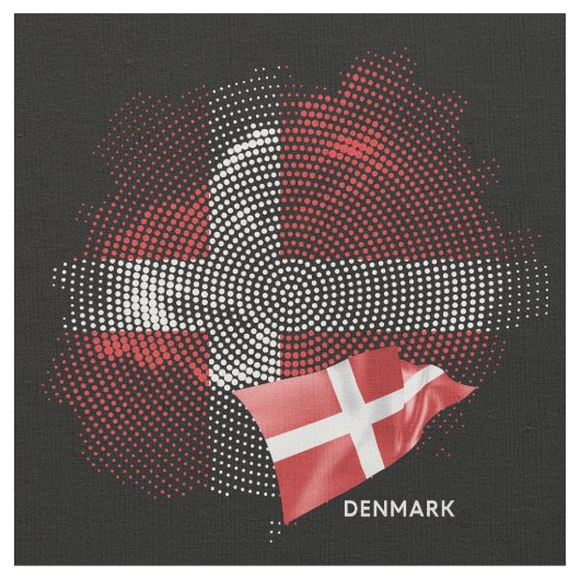 Tissu Drapeau du Danemark (Fermer)