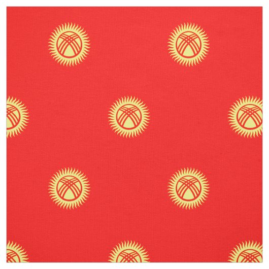 Tissu Drapeau du Kirghizistan (Échantillon)