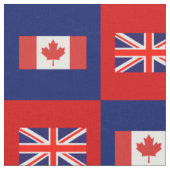 Tissu Drapeau du Royaume-Uni, Drapeau du Canada en bleu (Fermer)