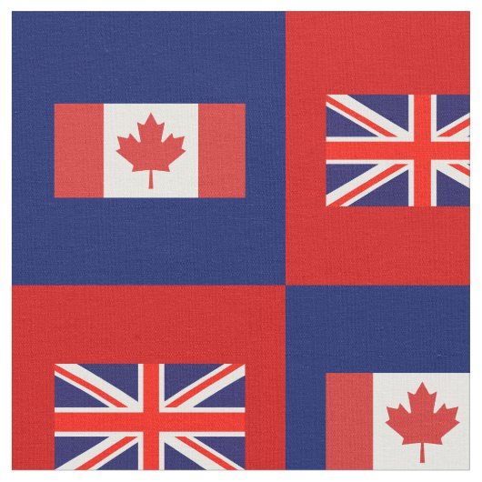 Tissu Drapeau du Royaume-Uni, Drapeau du Canada en bleu (Fermer)