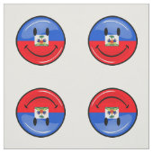Tissu Drapeau haïtien de sourire de rond brillant (Échantillon)
