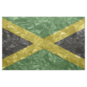 Tissu Drapeau jamaïcain - froissé