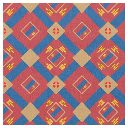 Tissu Drapeau mongol & Mongolie Mode de tissus branchés (Fermer)