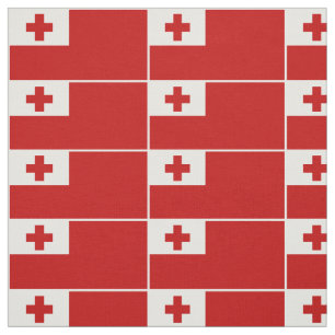Tissu Drapeau patriotique des Tonga avec une bordure bla