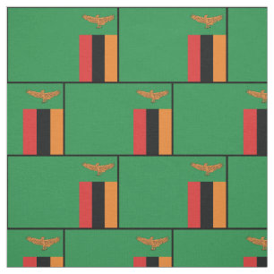 Tissu Drapeau patriotique zambien bordure noire