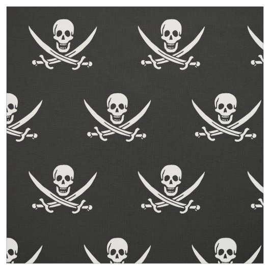 Tissu Drapeau pirate crâne épées croisées (Échantillon)