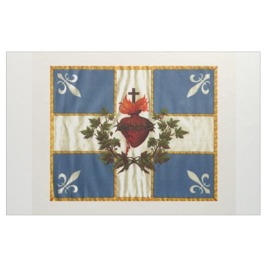 Tissu Drapeau Québec antique Carillon Sacré-Cœur (Yard)