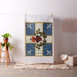 Tissu Drapeau Québec antique Carillon Sacré-Cœur