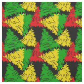 Tissu Drapeau Rasta Couleurs Palm Feuille Jamaïcain Moti (Échantillon)