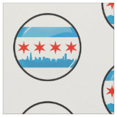 Tissu Drapeau rond brillant de Chicago (Fermer)