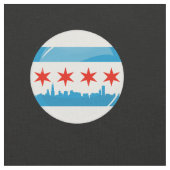 Tissu Drapeau rond brillant de Chicago (Fermer)