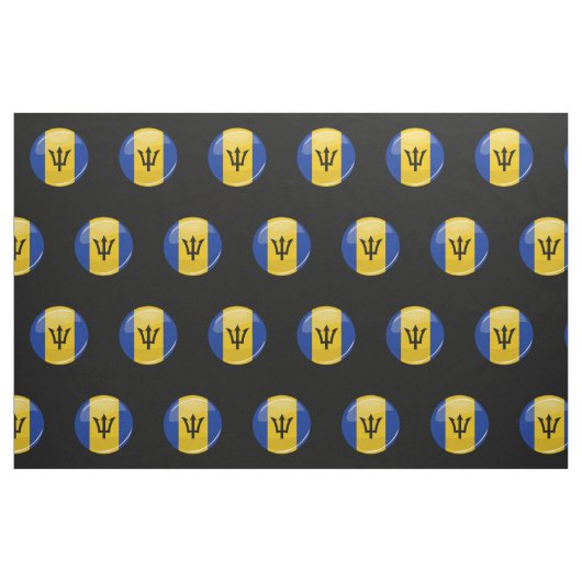 Tissu Drapeau rond brillant des Barbade (Fat Quarter)