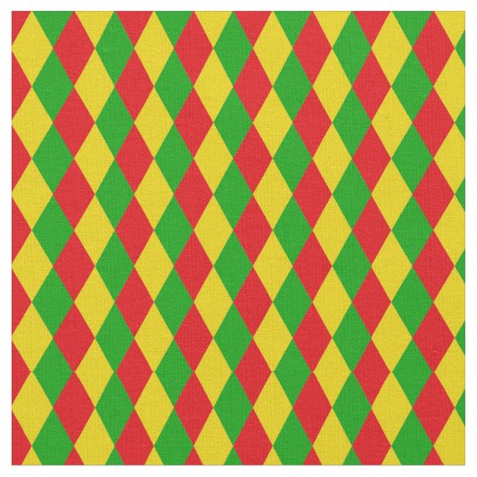 Tissu Drapeau rouge jaune vert jamaïcain Rasta modelé (Fermer)