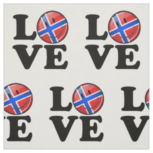 Tissu Drapeau souriant de l'amour de la Norvège