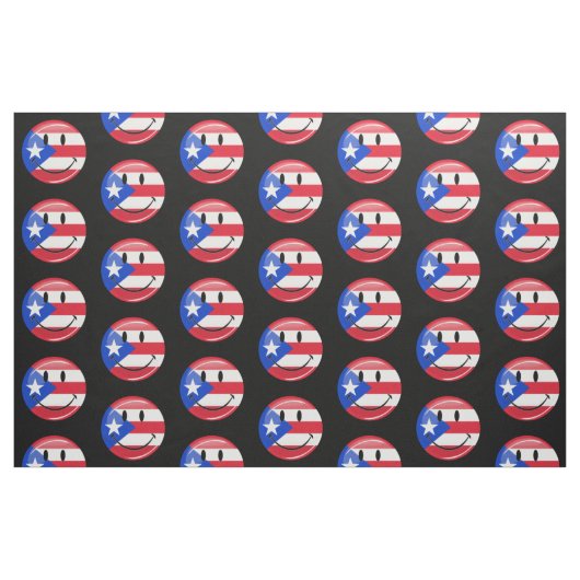 Tissu Drapeau souriant de Porto Rico (Fat Quarter)