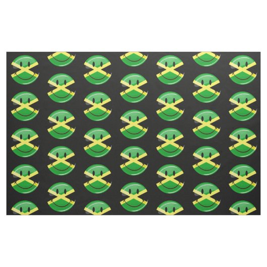 Tissu Drapeau souriant jamaïcain (Fat Quarter)