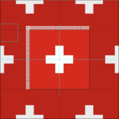 Tissu Drapeau suisse (Carreau)