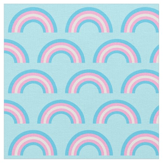 Tissu Drapeau transgenre Rainbows bleu rose pâle blanc (Fermer)