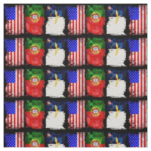 Tissu Drapeaux américains portugais (Échantillon)
