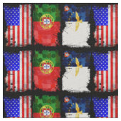 Tissu Drapeaux américains portugais (Détail)