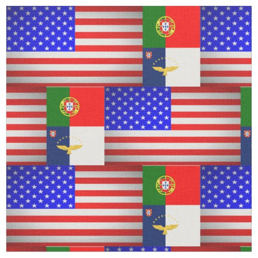 Tissu Drapeaux américains portugais (Fermer)