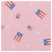 Tissu Drapeaux portoricains et étoiles roses (Fermer)