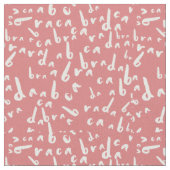Tissu Drôle Abracadabra Texte blanc. Fond rose corail (Fermer)