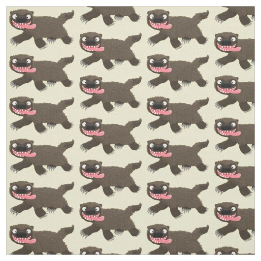 Tissu Drôle animal avide de carcajou (Échantillon)
