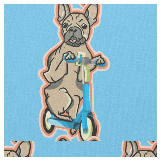 Tissu Drôle chien français (Fermer)