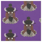 Tissu Drôle dessin animé de bison de buffle (Fermer)