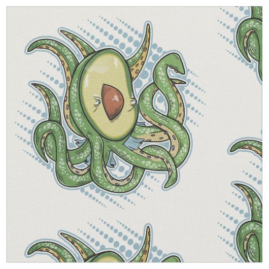 Tissu Drôle Octopus Avocado (Fermer)