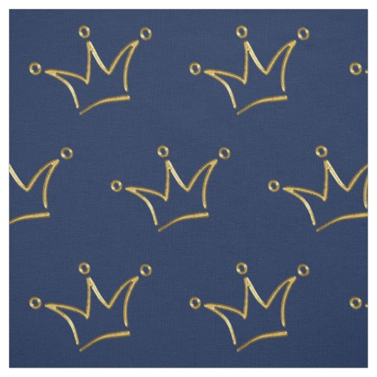 Tissu Drôle or couronne + votre backgr. & texte (Échantillon)