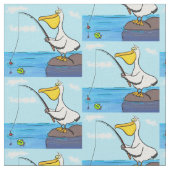 Tissu Drôle pélican de pêche (Fermer)